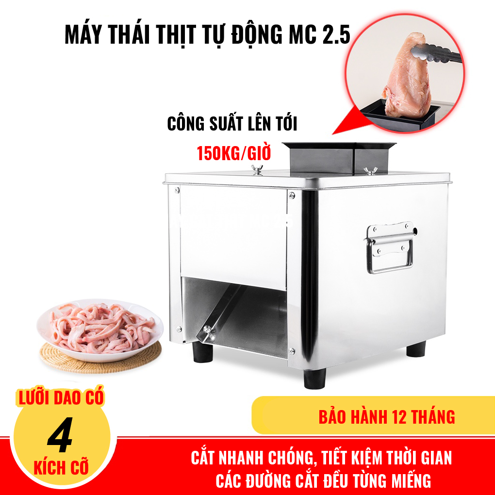 Máy Thái Thịt Tự Động MC2.5. Máy Thái Thịt Chất Lượng Cao, Công Suất Lên Tới 150kg/giờ. Hàng Nhập Khẩu Chính Hãng Thái Lan