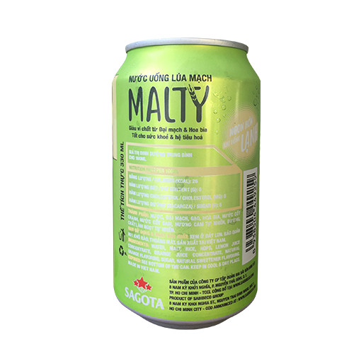 Nước uống lúa mạch Malty chanh 330ml Thùng 24 lon