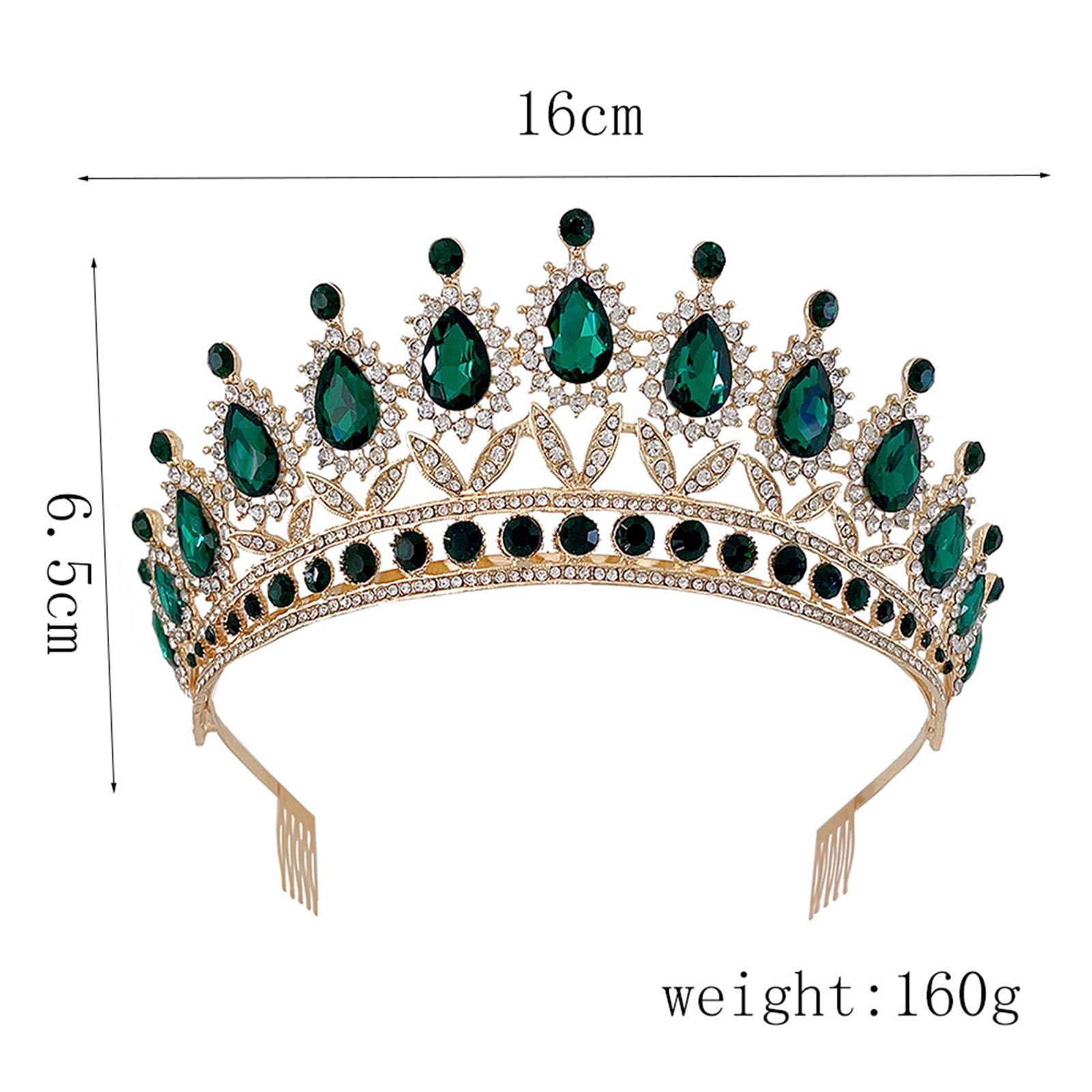 Tiara Crown with Comb Baroque Gifts Gorgeous Tiara Crown for Party Birthday
