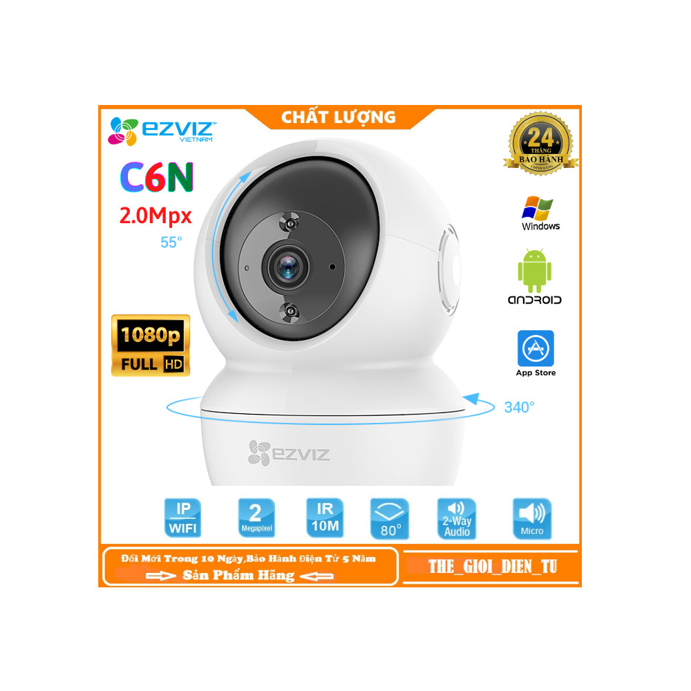 Camera IP Wifi Ezviz C6N 1080p-Hàng Chính Hãng [Kèm Thẻ Nhớ 32GB