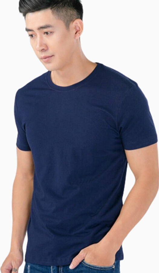 Áo Thun Nam FAJA Cổ Tròn, Co Giãn 4 Chiều Cao Cấp - Màu Xanh Than