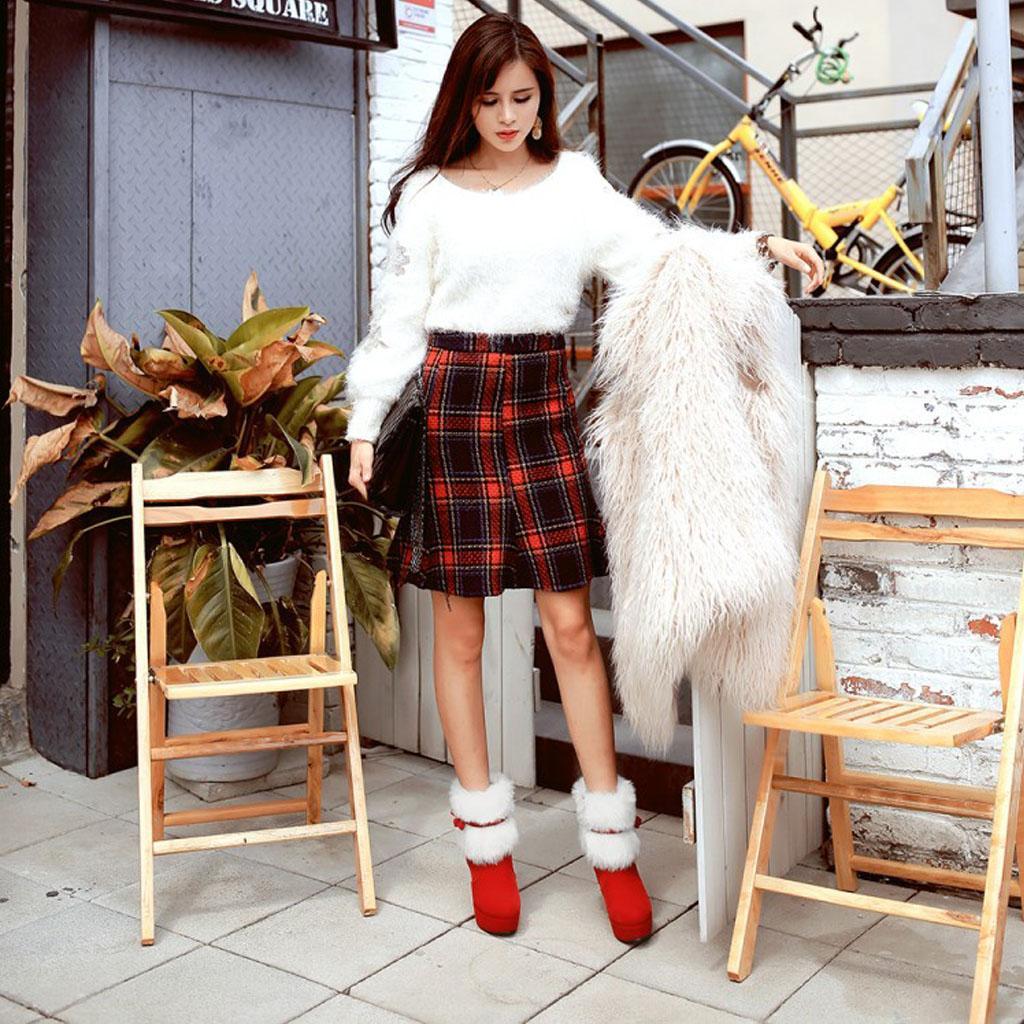 Womens Red Suede Ankle Boots Booties for Casual Party Christmas Dress 35