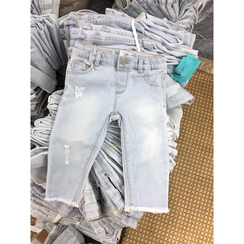 Quần jeans xanh mài cho bé gái hàng du xin