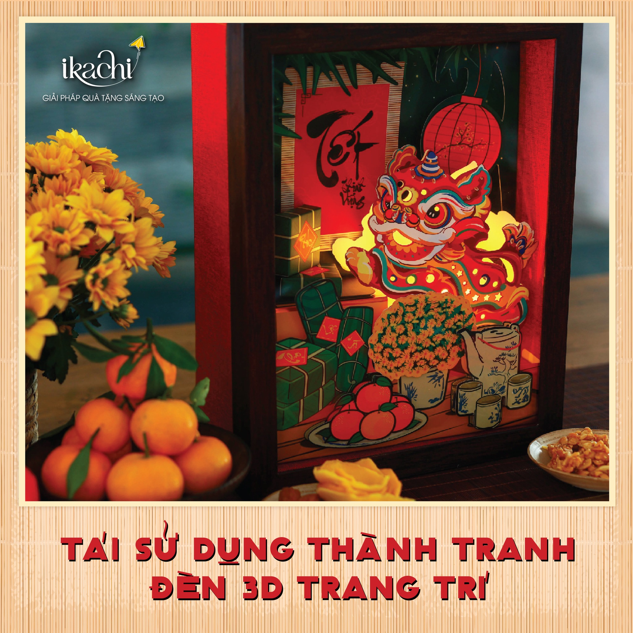 (COMBO ƯU ĐÃI 859K) - Set hộp quà Tết Xanh Ikachi TẾT THỊNH VƯỢNG + ĐÓN TẾT