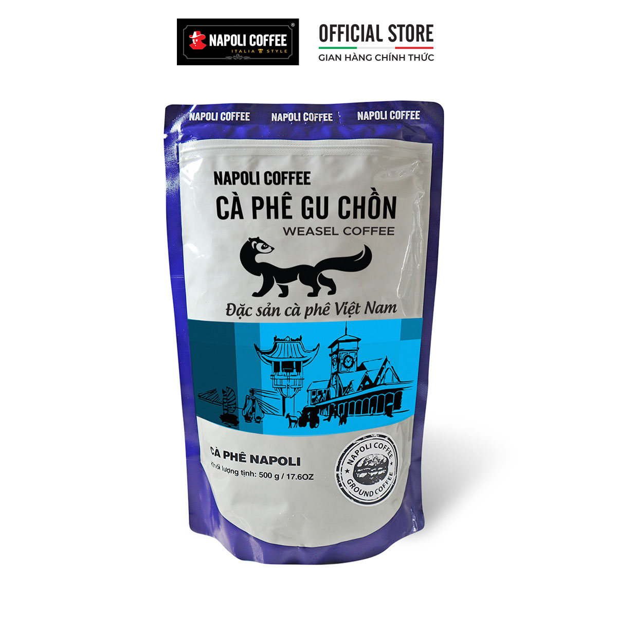 Cà Phê Chồn Napoli Coffee 500g/túi - Cafe Arabica/Robusta/Culi Hạt SẠCH Cao Cấp Chuyên Pha Phin hoặc Máy