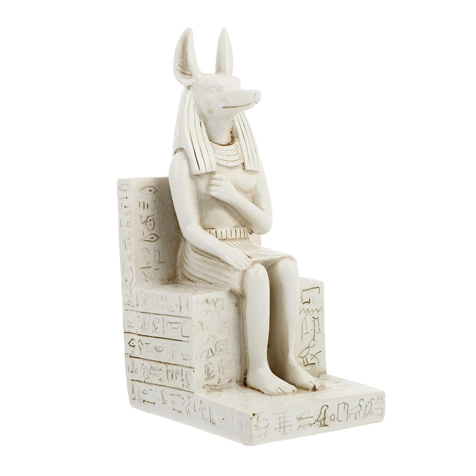 Bức tượng Ai Cập Anubis Jackal trong nhựa để trang trí bàn, nhà, hồ cá, cao 14,5 cm