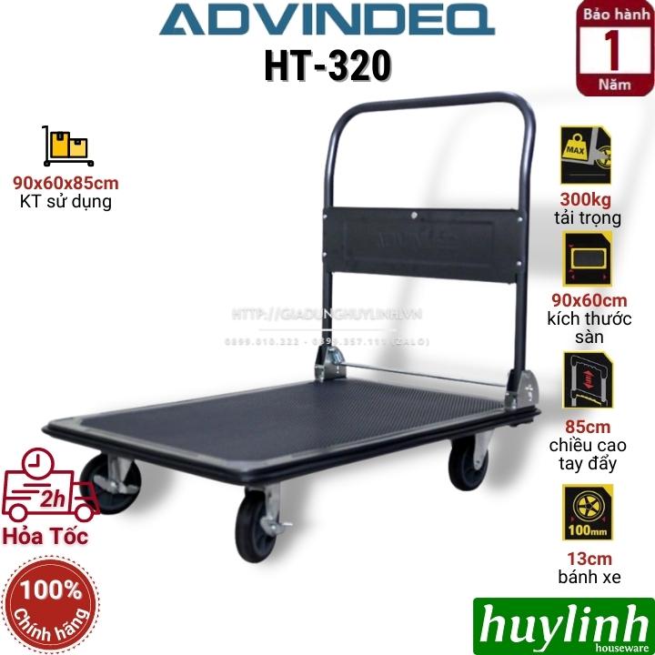 Xe kéo đẩy hàng 4 bánh sàn thép Advindeq HT-320 - tải trọng 320kg - Chính hãng