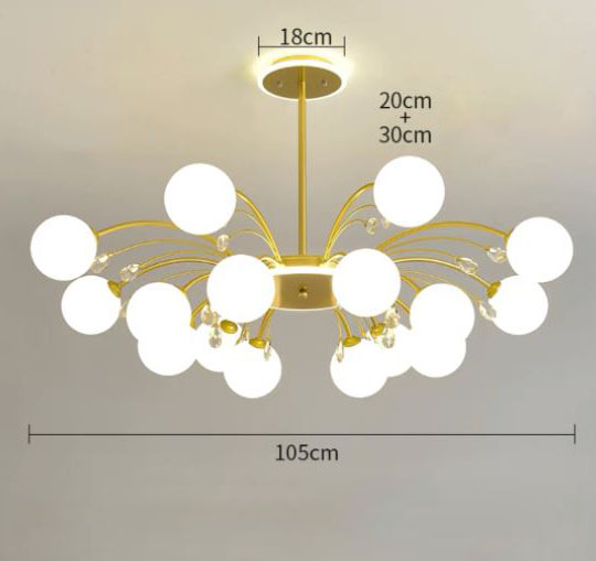 Đèn chùm ADELA 16 bóng hiện đại trang trí nội thất sang trọng - kèm bóng LED chuyên dụng.