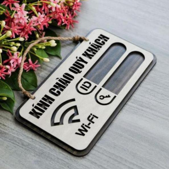 Bảng Gỗ Trang Trí Decor - Mẫu Wifi, Password - Bảng Gỗ Woody
