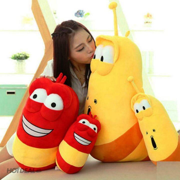 GẤU BÔNG SÂU LARVA ĐỒ CHƠI ẤU TRÙNG TINH NGHỊCH VÀNG 60cm CAO CẤP VẢI MỊN
