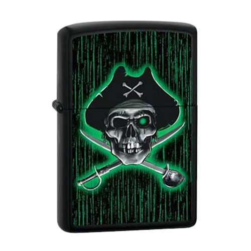 Bật Lửa Zippo 24261 Pirate Skull And Cross Swords Black Matte