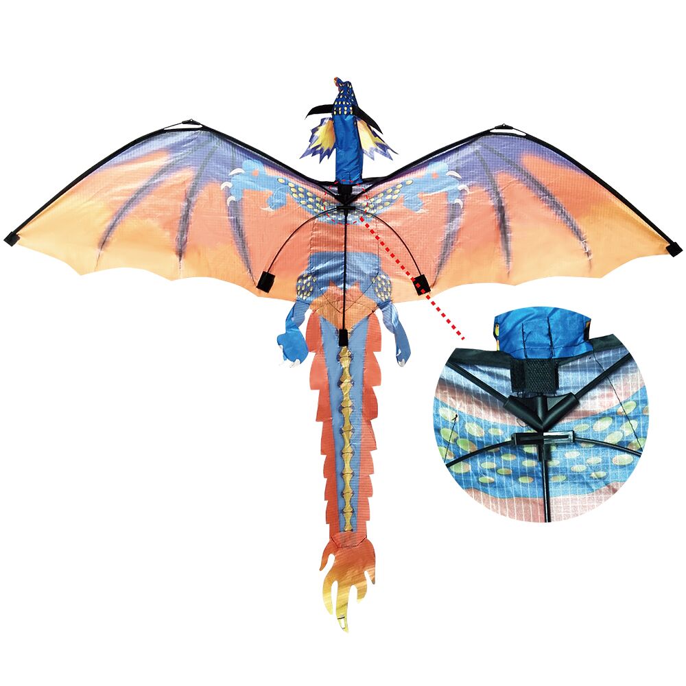 Con Diều Hình Rồng, Diều Bay Với Đuôi Dây Dài 100m, 140cm X 120cm / 55 X 47 Inch