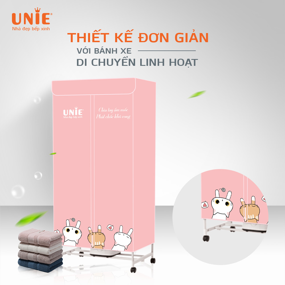 Máy Sấy, Tủ Sấy Quần Áo UNIE UE-666 Có Remote Tiêu Chuẩn Đức Công Suất 1500W - Hàng Chính Hãng