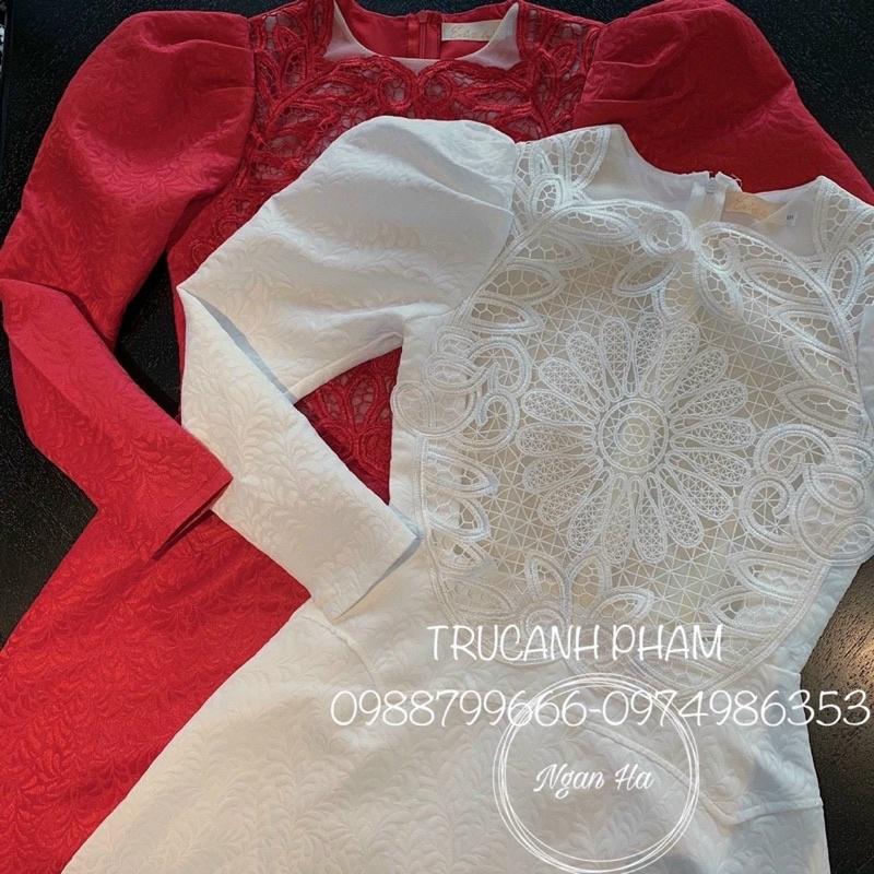 Đầm Nữ Phối Ren - Váy Xoè Dự Tiệc Cho Nữ Tay Dài