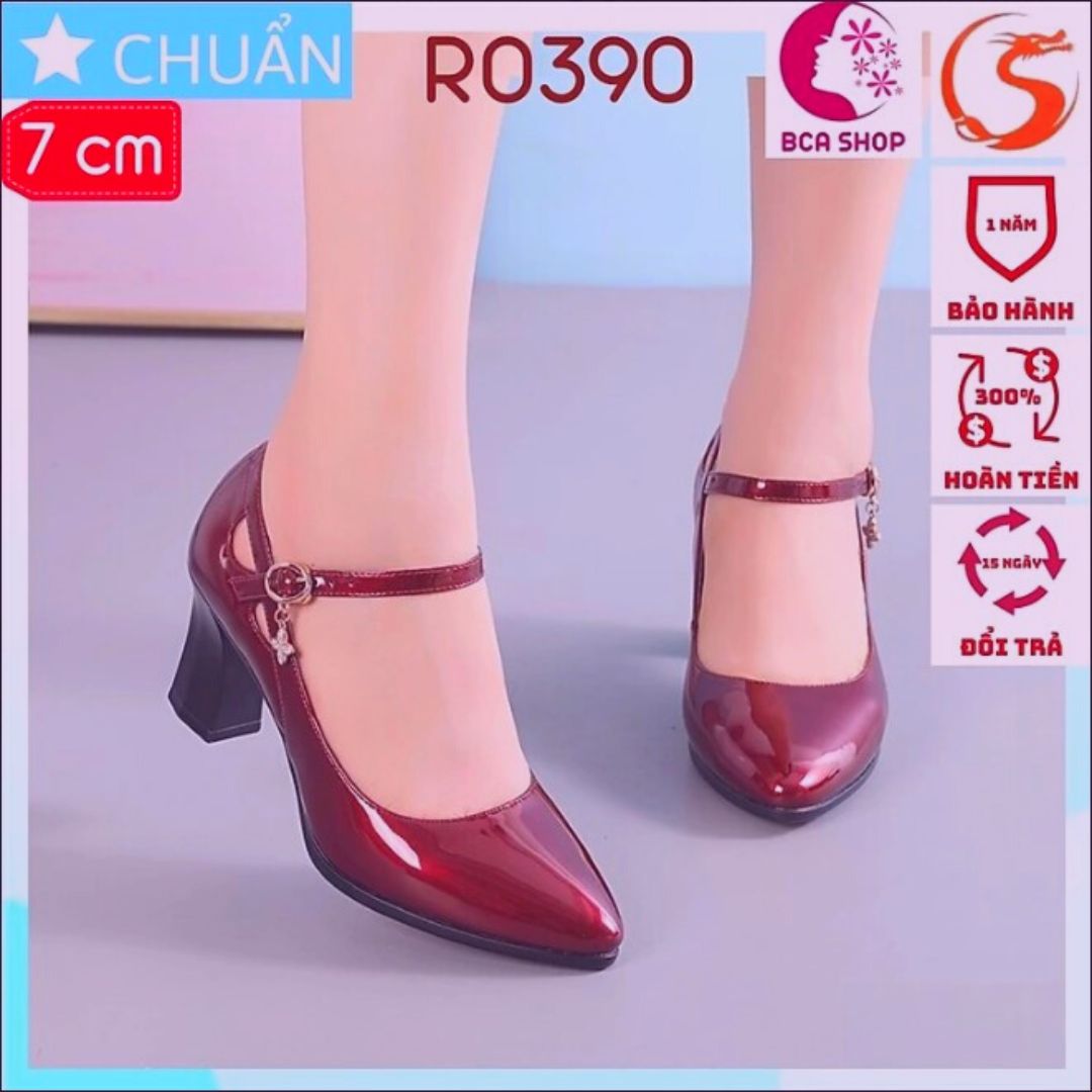 Giày cao gót nữ 7p RO390 ROSATA tại BCASHOP cho cô nàng công sở sự tự tin, thoải mái và duyên dáng - màu đỏ đô