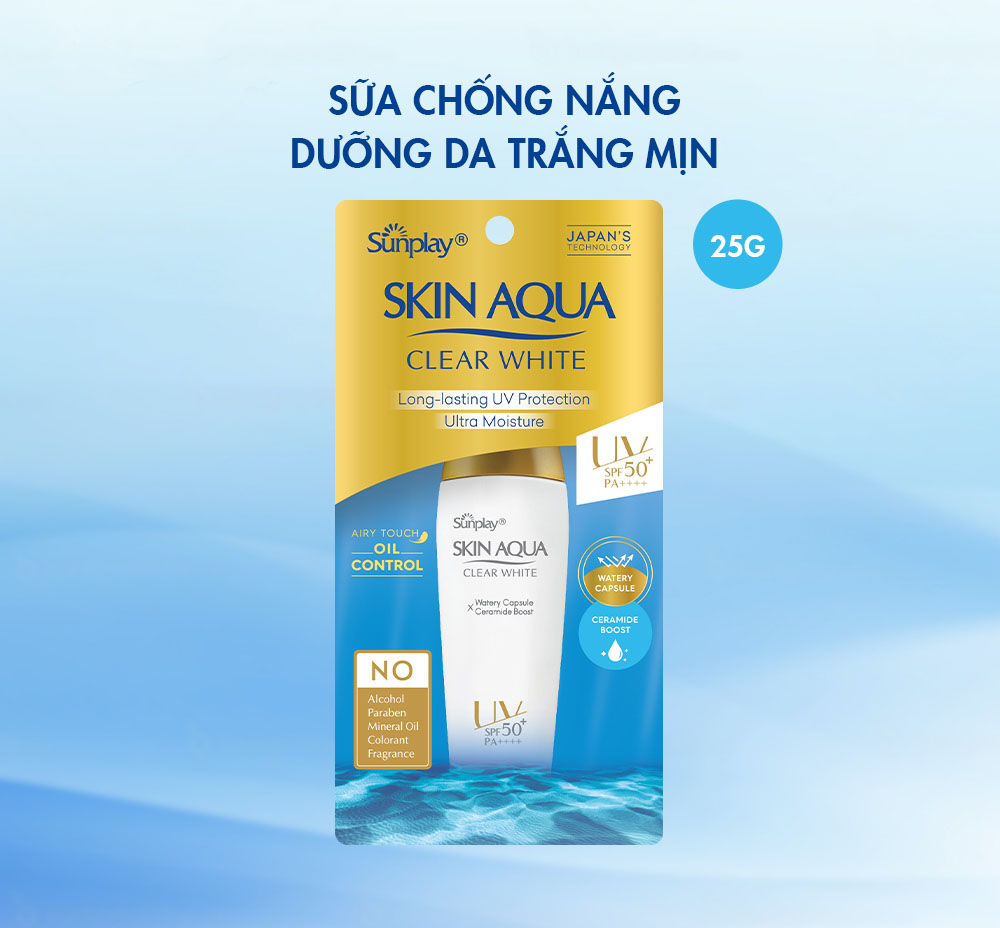 Sữa Chống Nắng Dưỡng Da Trắng Mịn Tối Ưu Sunplay Skin Aqua Clear White SPF50+ 25g