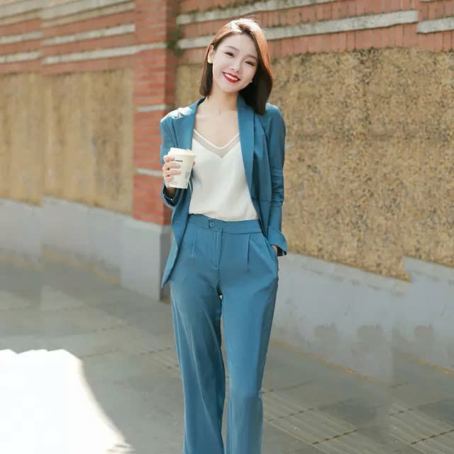 Set bộ áo khóa blazer và quần dài nữ, thời trang công sở, thanh lịch và nhẹ nhàng bv02