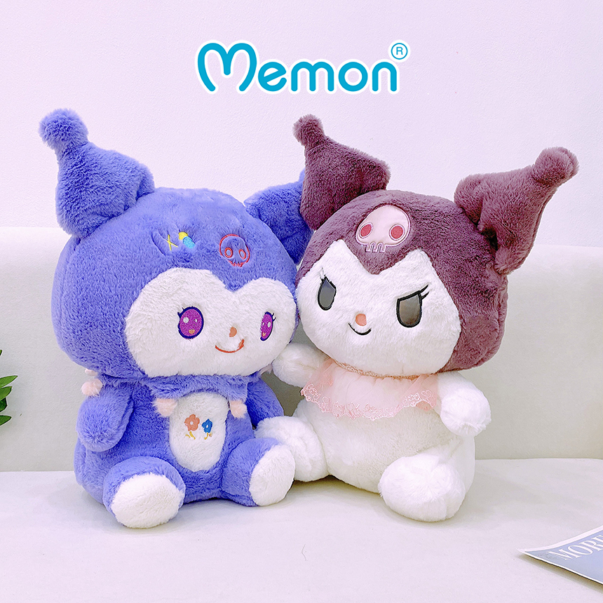 Gấu Bông Kuromi Thêu Hoa 55cm Cao Cấp Memon