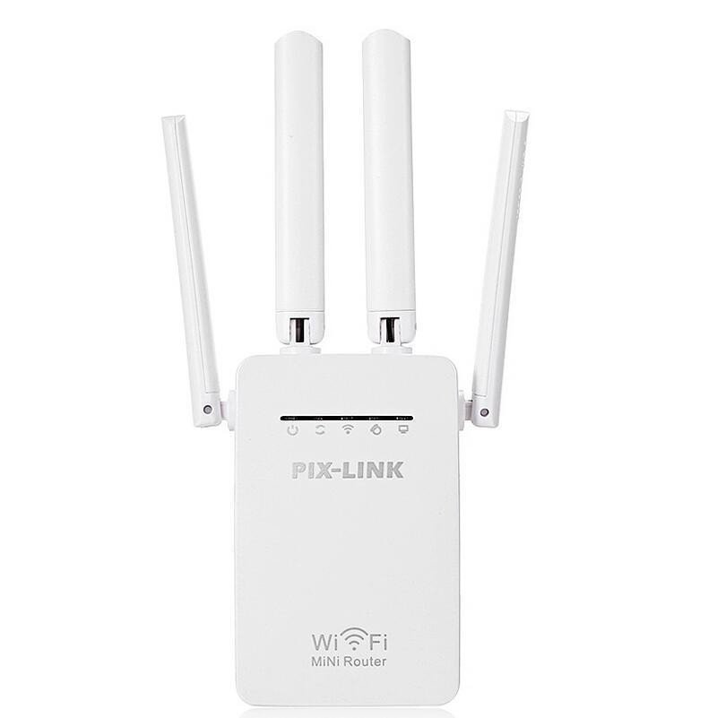 Kích Sóng Wifi Tốc Độ Cao 4 Râu Pix-Link, kích sóng wifi 4G, kích sóng wifi 5G tốc độ cao sóng khỏe tần số kép AC 1200, bộ định tuyến wifi, bộ phát wifi 4 râu cường độ khỏe 300Mbps - Hàng chính hãng/hàng nhập khẩu