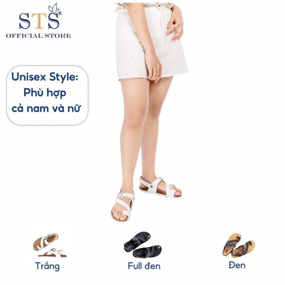 Dép Sandal Đế Trấu Birken xỏ ngón quai chéo đi biển đi chơi Da PU cao cấp hàng xuất khẩu siêu bền STPU24 BH 6 tháng