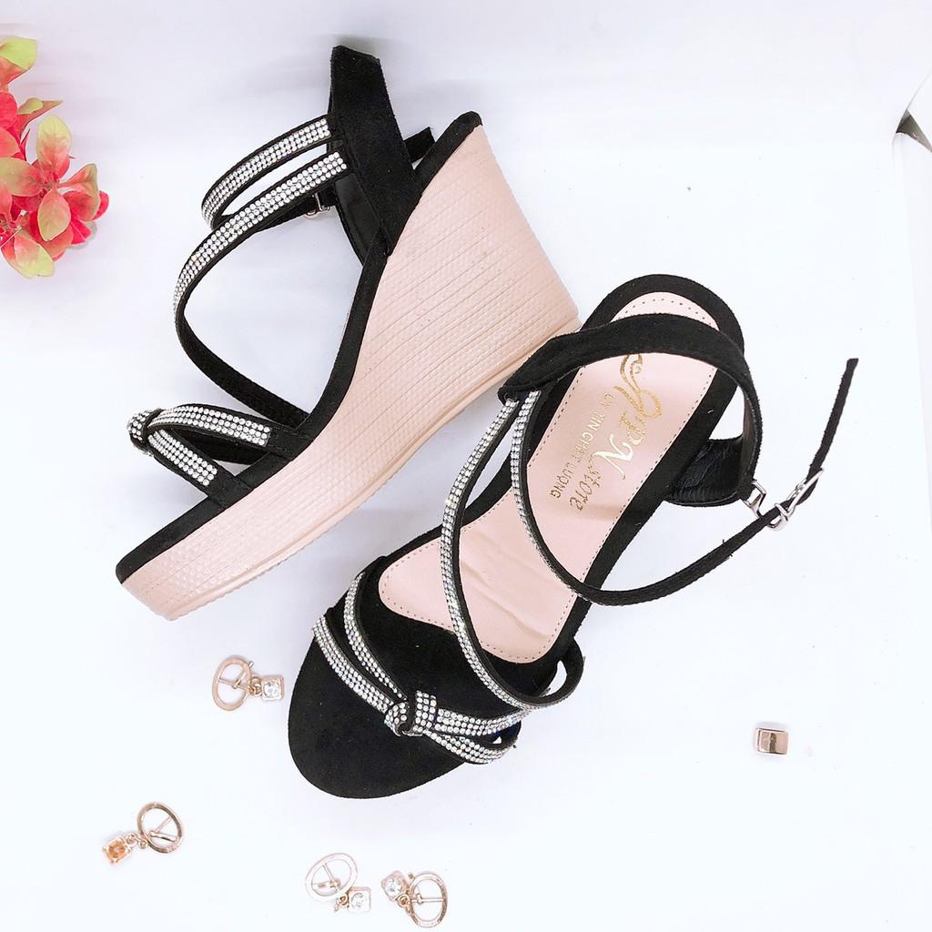 Ảnh thật Giày cao gót đế xuồng quai mảnh xoàn chéo gót T&T