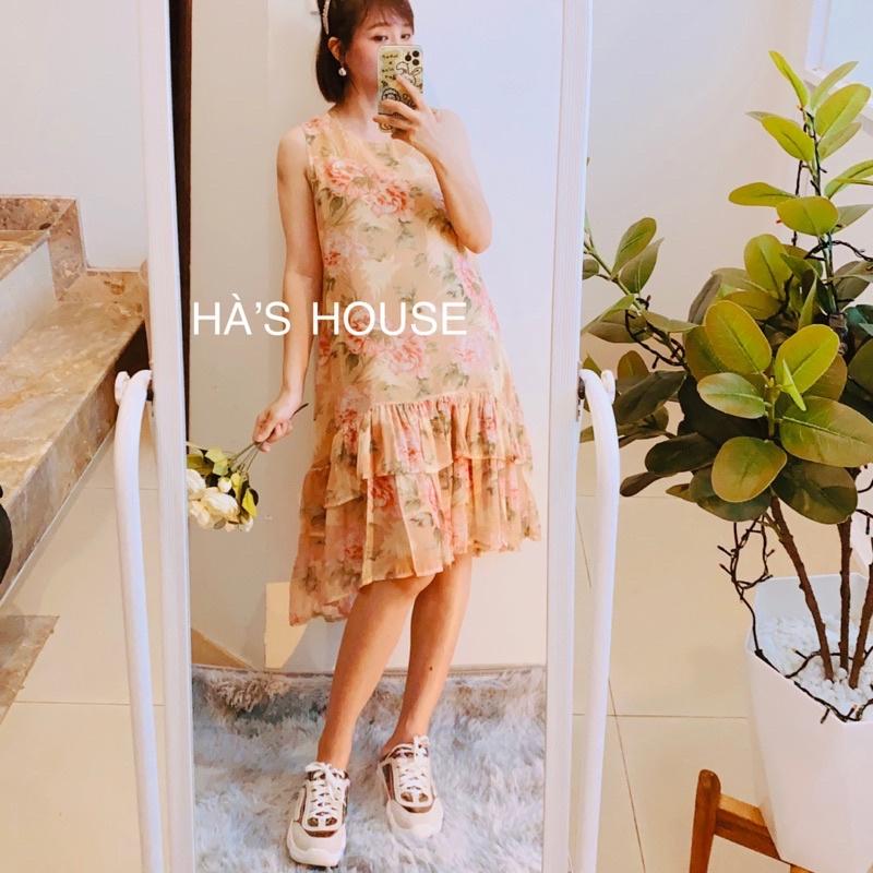 Đầm babydoll đuôi cá voan tơ hoa dễ thương
