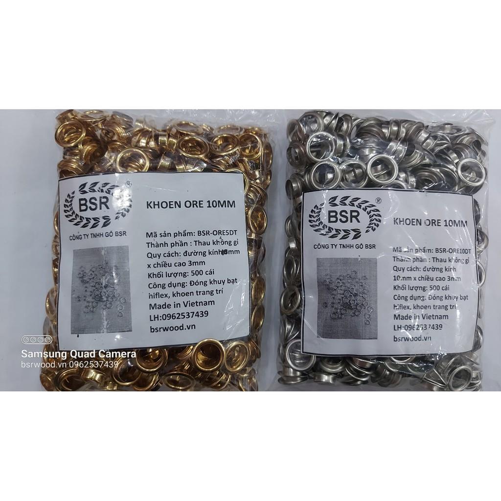 Khoen ore 10mm Khoen mắt cáo 10ly Bằng Thau không gỉ Màu Bạc Vàng Đồng Khuy mắt cáo Bấm Vải Phụ liệu may mặc
