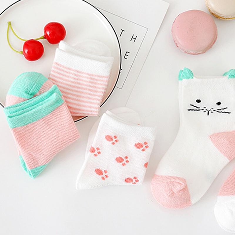 Set 5 đôi tất cotton mềm cho bé sơ sinh 0-6 tuổi