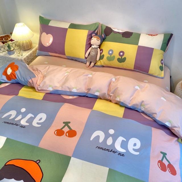 Set Chăn Ga Gối Hàng Nhập Khẩu Cao Cấp 4 Món 100%cotton Cô Bé Mùa Thu Ngộ Nghĩnh