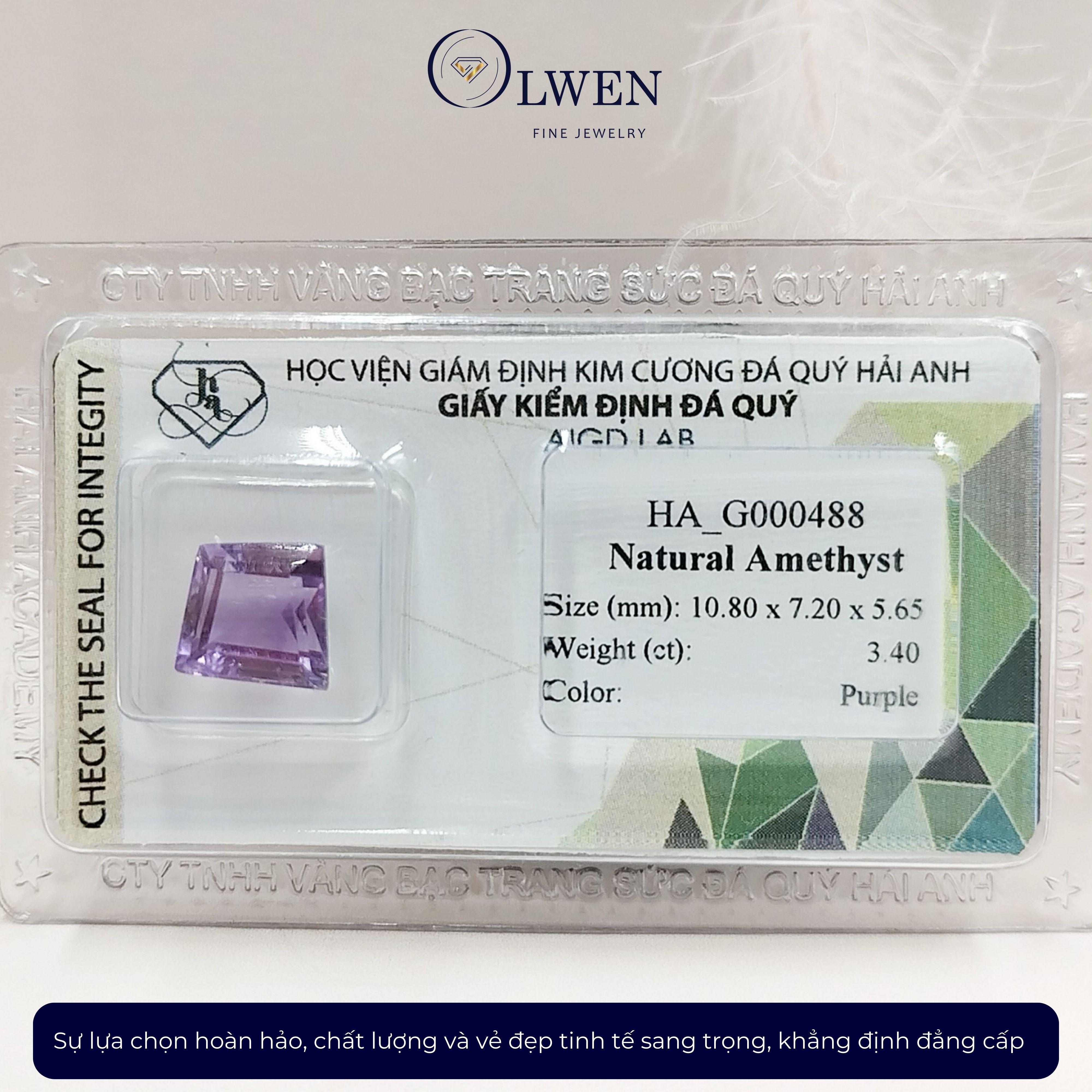 Viên đá thạch anh tím ( Amethyst ) thiên nhiên  HA_G000488