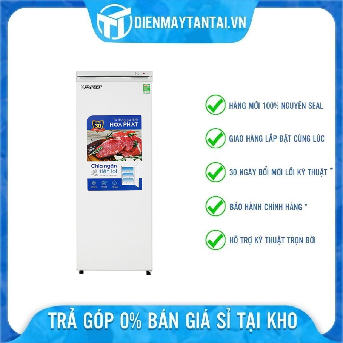 Tủ đông đứng Hòa Phát 208 Lít HPF UAH6208 Model 2022 - Hàng Chính Hãng (Chỉ giao HCM)