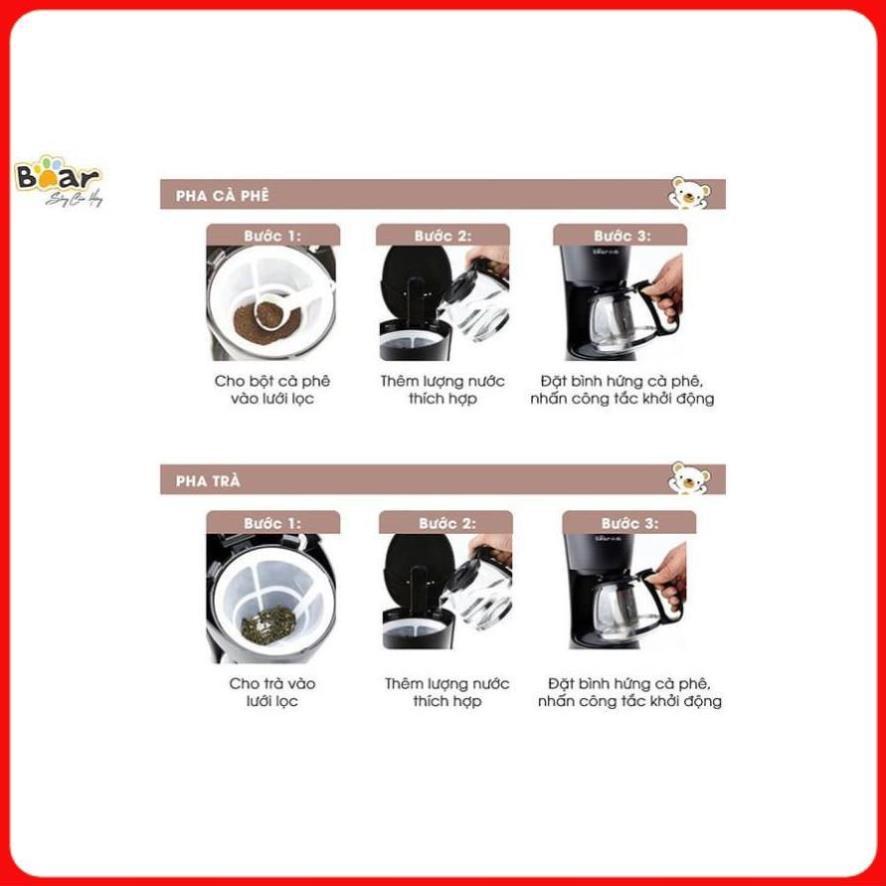 Máy Pha Cà Phê Mini_Máy Ép Cà Phê_Espresso, Máy Pha Trà Đa Năng, Chính Hẵng Bear KFJ-403, Bảo Hành 1 Năm,Dung Tích 600ml