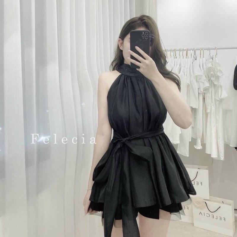 ÁO VOAN KÍNH SÁT NÁCH CỘT NƠ XẾP LY XÒE CỰC HÓT NHA CÁC NÀNG IU