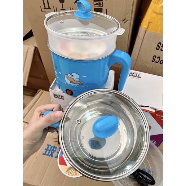 Nồi lẩu điện mini đa năng kèm xửng hấp nhựa đường kính 18cm