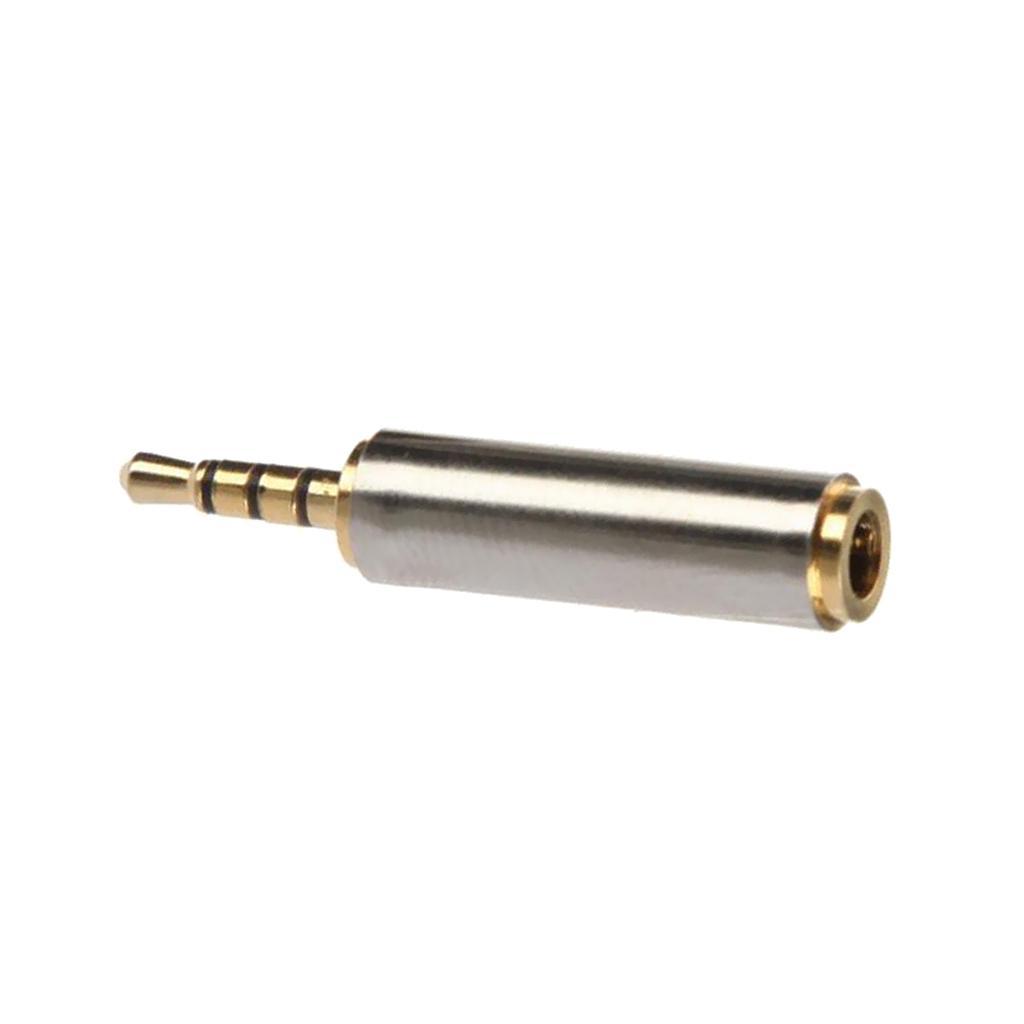 2 Pieces Headphone Adapter 2.5mm Male to 3.5mm Female Connector 2.5mm to 3.5mm Male to Female Jack Socket AUX