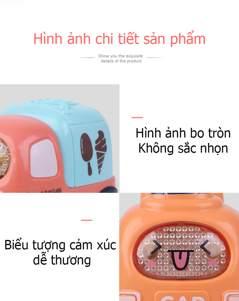 Xe ô tô đồ chơi cho bé KAVY NO.8807 chạy đà quán tính mô tả xe cảnh sát, cứu hỏa, taxi, bus đẹp dễ thương