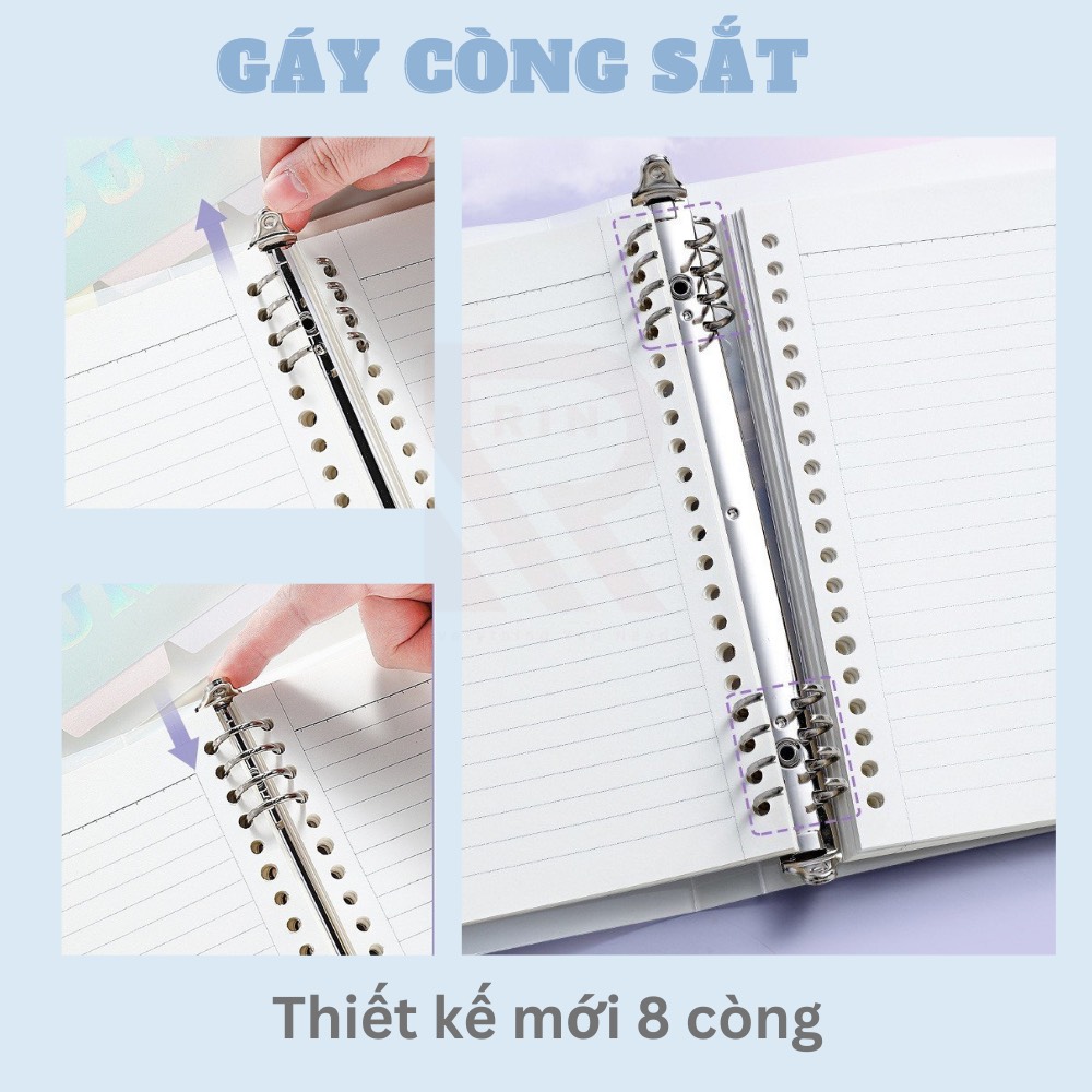 Sổ Tay Ghi Chép Gáy còng  / Binder Gáy Lò Xo ghi chép 120 Trang/ Bìa nhựa sổ tay gáy còng - Có kèm giấy 120 trang