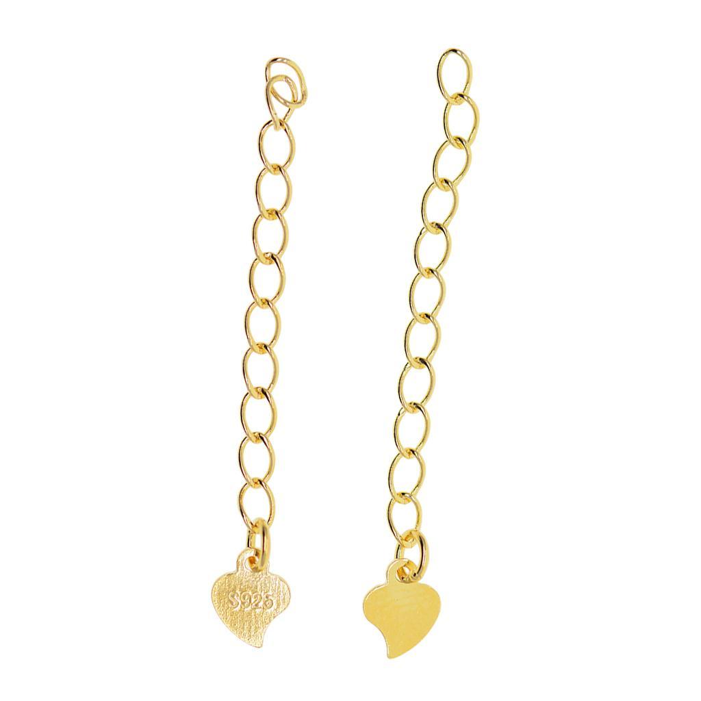 2pcs Heart  Chain  Bracelets Anklets   Chain - Golden, 4CM