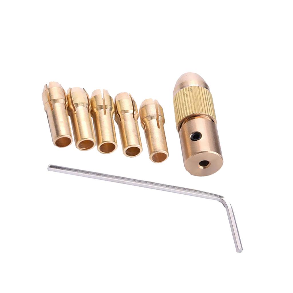 Pack of 5 0.5-3mm 3.17mm Electric Drill Bit Collet Mini Twist Drill Chuck