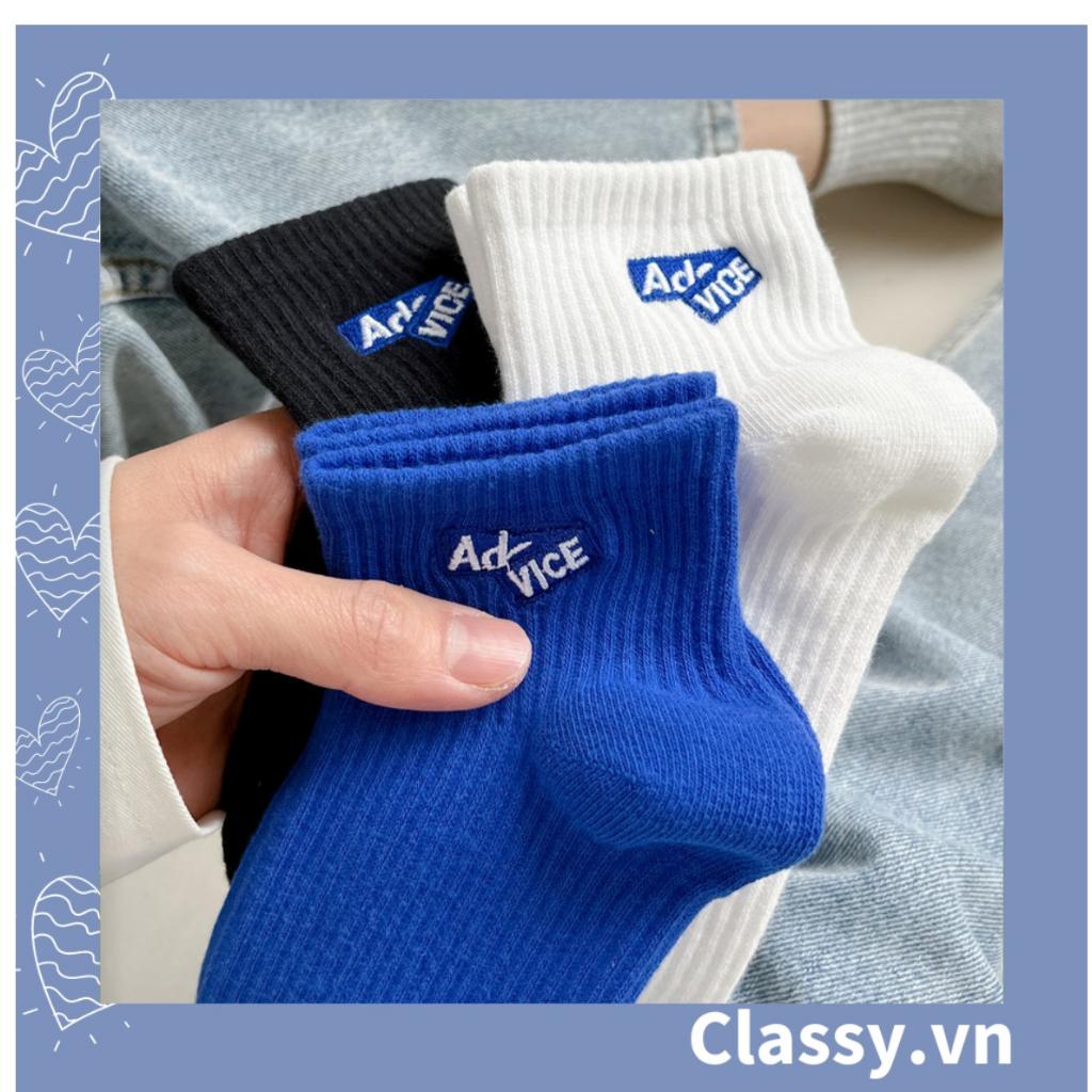 Tất cổ cao, vớ cổ cao Classy màu trơn, chất cotton dày dặn siêu ấm G1472