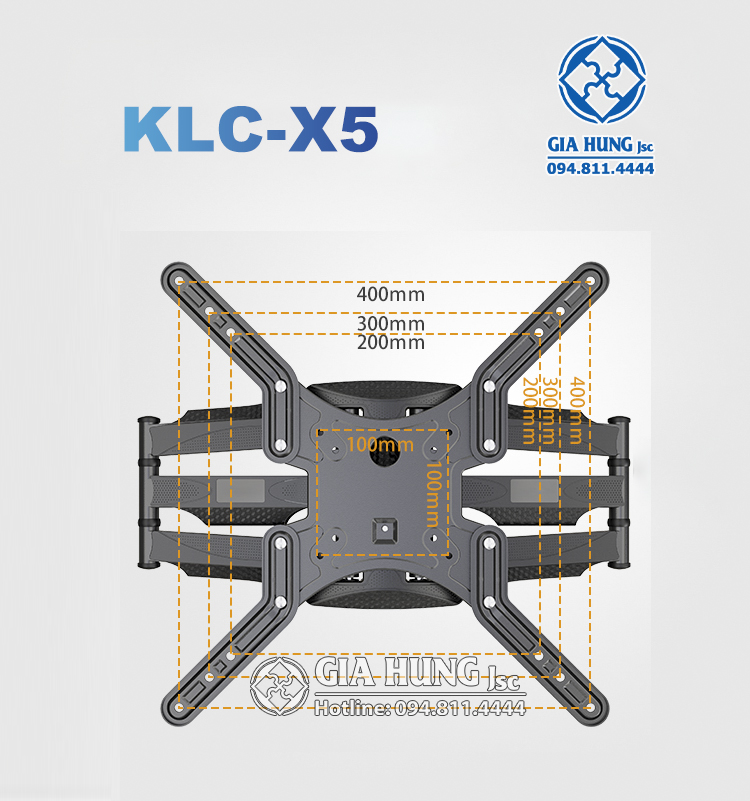 GIÁ TREO TIVI XOAY KALOC X5 (32-60 INCH) TAY ĐÔI CHẮC CHẮN CHỊU TẢI TRỌNG CAO