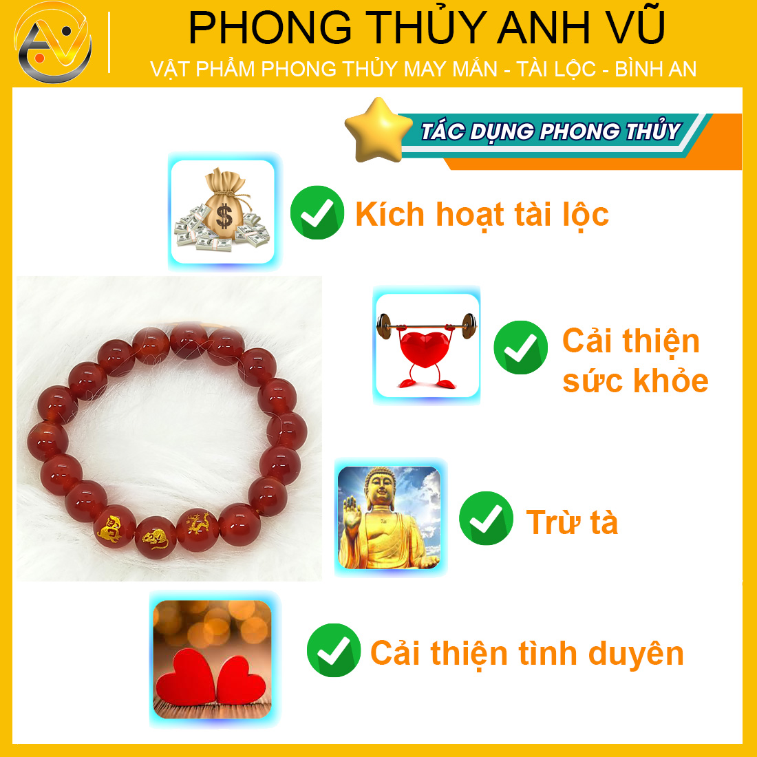 Vòng mã não đỏ tam hợp thân tý thìn đã khai quang - size 8 10 12ly - may mắn tài lộc - Vòng Tam Hợp Anh Vũ