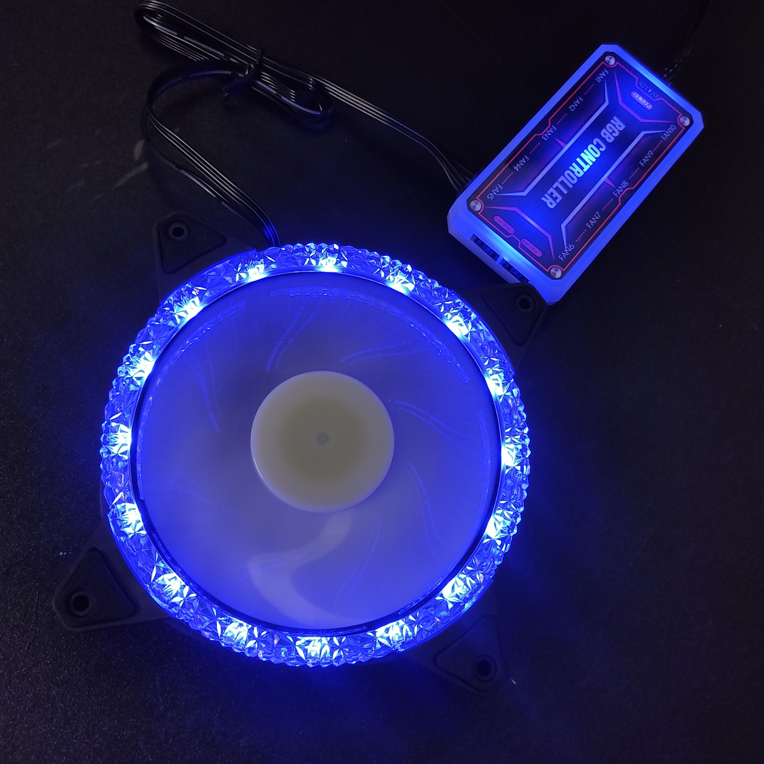 Quạt tản nhiệt, Fan Case KNC Diamond ARGB Dual Ring, chưa kèm bộ Hub khiển led RGB