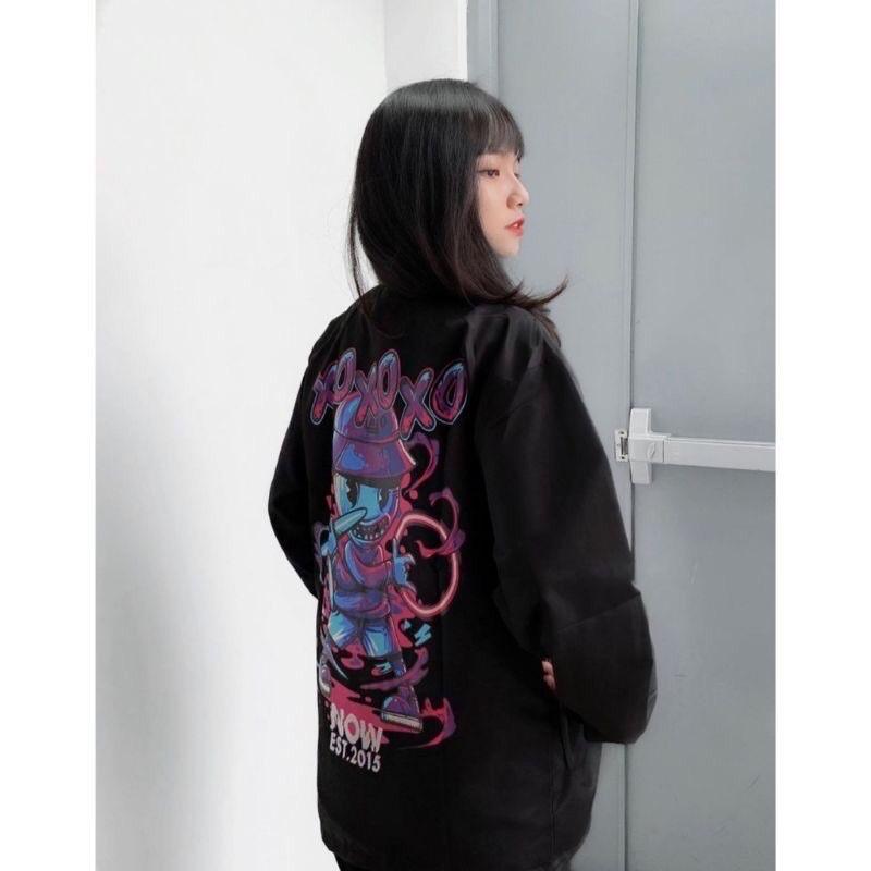 Áo Khoác Dù Chống Nắng Cho Nam Nữ Đôi Có 2 Màu, Ulzzang Unisex in hình XOXO Form Rộng Jacket 123SHOP