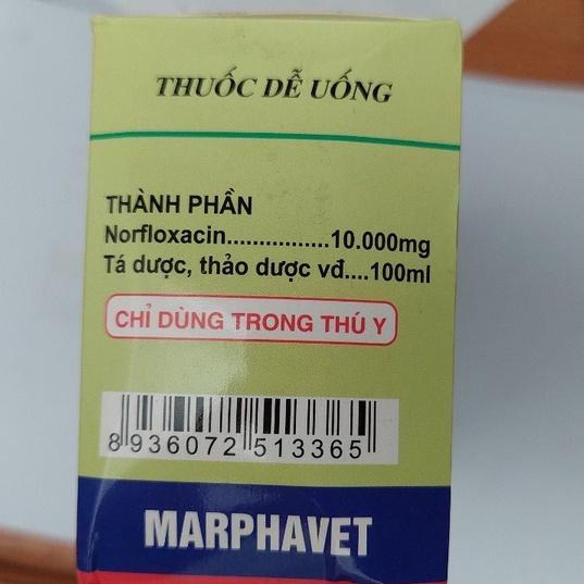 Quinocoli lọ 10ml Marphavet. Chướng diều, khô chân, xù lông, phân xanh phân trắng, toi, rù