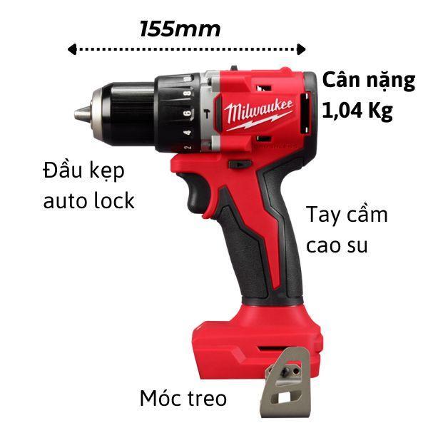 MÁY KHOAN PIN MILWAUKEE M18 BLPDRC ( SET 1 PIN 2AH + SẠC) - HÀNG CHÍNH HÃNG