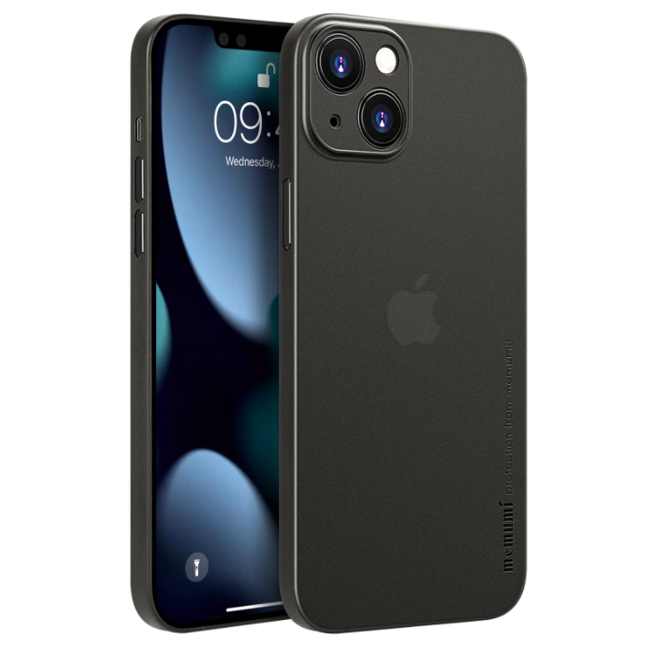 Ốp Lưng Lụa Mỏng Dành Cho Iphone 13 Bảo Vệ Camera, Siêu Mỏng 0.3 Mm - Hàng Chính Hãng Memumi - Đen