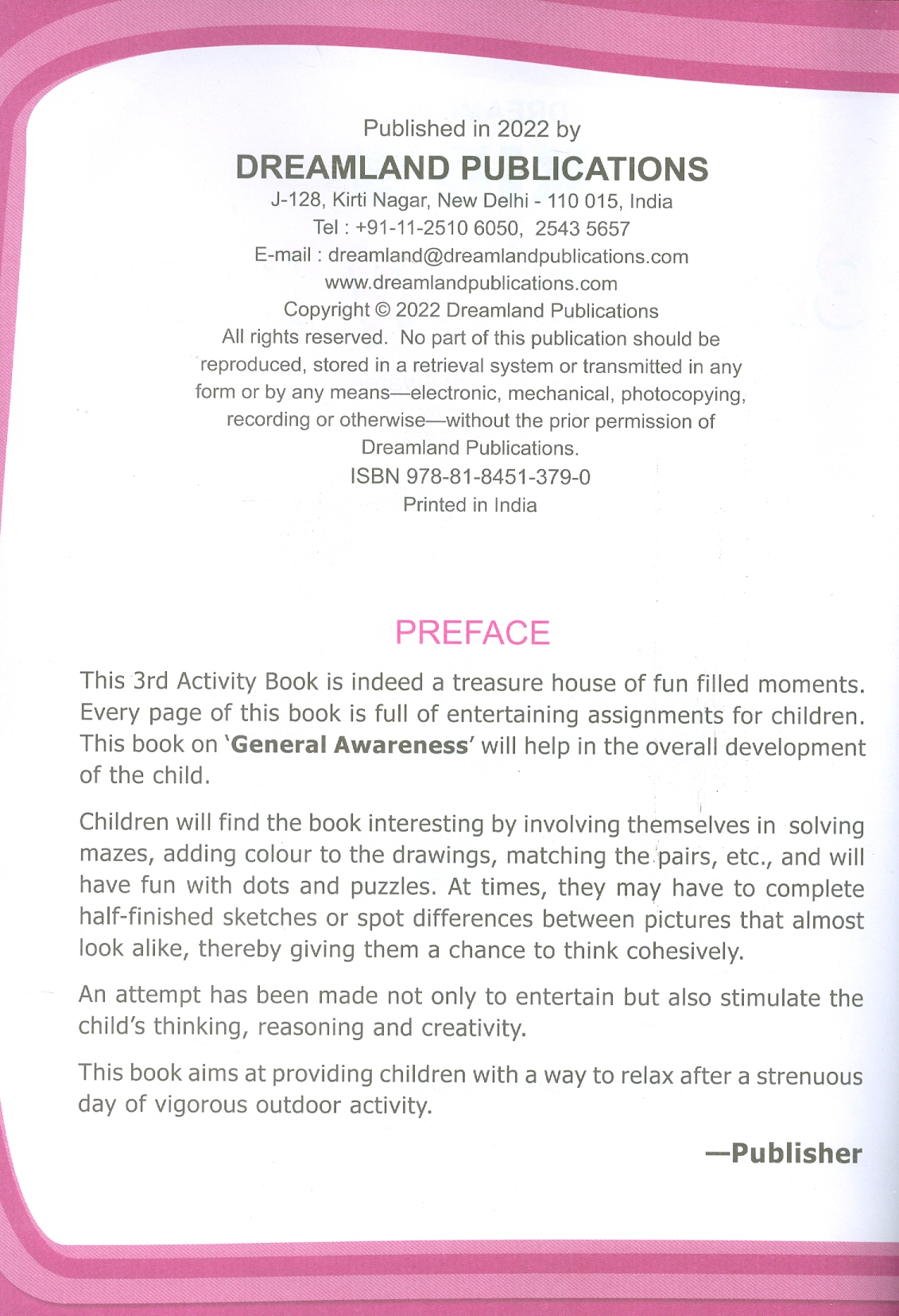 Kid's 3rd Activity Book General Awareness - Age 5+ (Các Hoạt Động Kiến Thức Chung Cho Trẻ 5+)