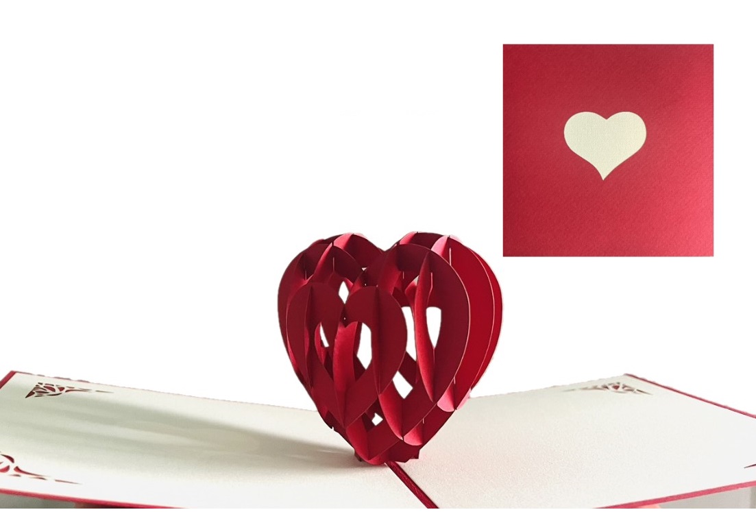 L20-️ Thiệp 3D Trái Tim Đỏ – Red Heart Pop Up Card Viethands Giftshop