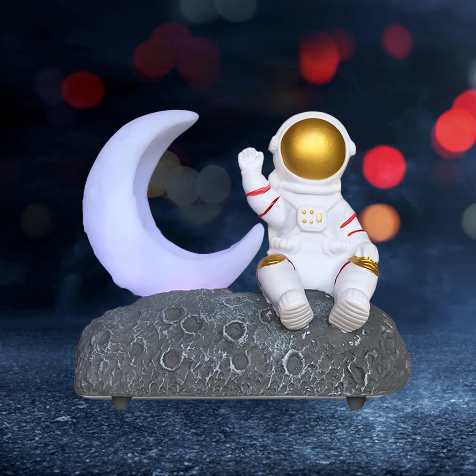 Moon Light Astronaut Bluetooth Speaker with LED Lantern Stereo Sound FM Radio for Kids Girls Boys Birthday Bedroom Home Decoration Christmas